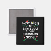 クリスマスソングを一番歌いそうな家族 Xmas ファミリー マグネット (正面/裏面)