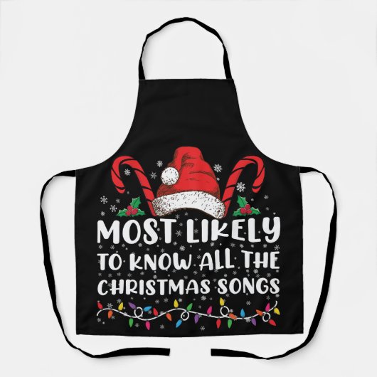 クリスマスソングを全て知っている可能性が高い エプロン (正面)