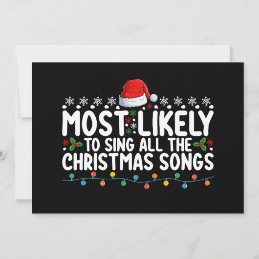 クリスマスソングを全部歌う可能性が最も高い 招待状 (正面)