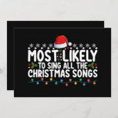 クリスマスソングを全部歌う可能性が最も高い 招待状 (正面/裏面)