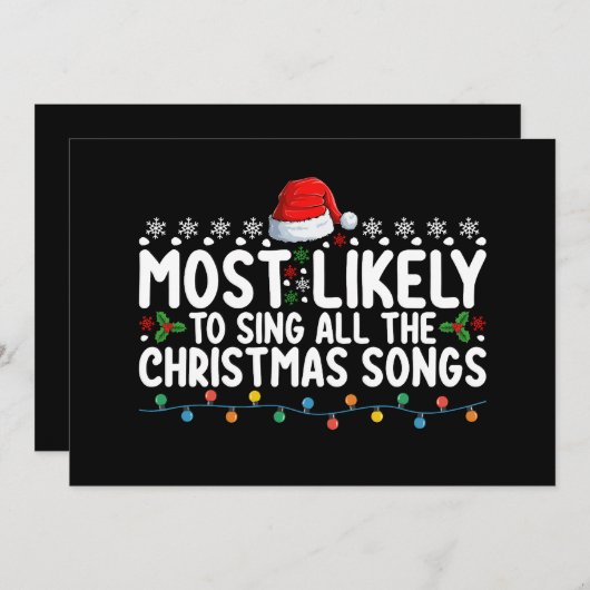 クリスマスソングを全部歌う可能性が最も高い 招待状 (正面/裏面)