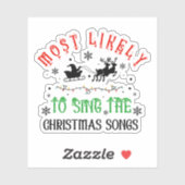クリスマスソングを歌うのが一番好き シール (シート)