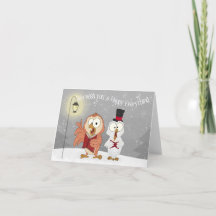 クリスマスソングを歌うフクロウ