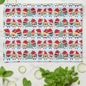 クリスマスソングを歌う人々 キッチンタオル (折り畳み)