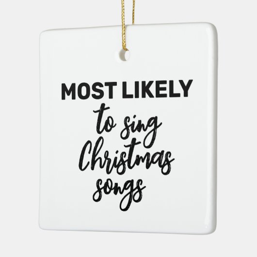 クリスマスソングを歌う可能性が最も高い セラミックオーナメント (左)