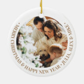 クリスマスソングを歌う子供たち サイレントナイト　すべては穏やか 家族写真 セラミックオーナメント (裏面)