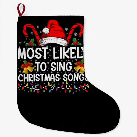 クリスマスソングを歌う確率が最も高い ラージクリスマスストッキング (正面)