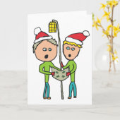 クリスマスソングを歌う カード (黄色い花)