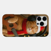 クリスマスソングを演奏する猫のiPhone 16 Pro Maxケース iPhoneケース (裏面横)