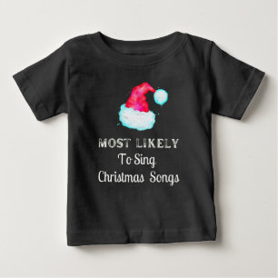 クリスマスソングス・ホリデーを歌う可能性が高い ベビーTシャツ