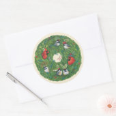 クリスマスソングバードリースシール ラウンドシール (封筒)