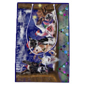 クリスマスソング動物パーティーハッピー –  ミディアムペーパーバッグ (裏面)