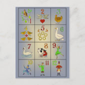 クリスマスソング日の12のポスター シーズンポストカード (正面)