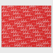 クリスマスソング赤FaLaLaLaLa ラッピングペーパー (フラット)