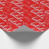 クリスマスソング赤FaLaLaLaLa ラッピングペーパー (角)