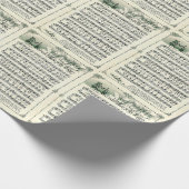 クリスマスソング、ヴィンテージシート音楽 ラッピングペーパー (角)