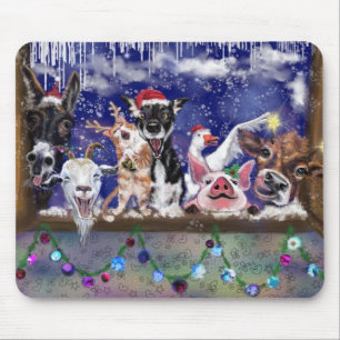 クリスマスソング – 動物のパーティー マウスパッド