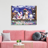 クリスマスソング – 動物のパーティー – メリークリスマス –  キャンバスプリント (インサイチュ (リビング))