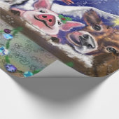 クリスマスソング-動物のパーティー ラッピングペーパー (角)