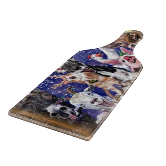 クリスマスソング-動物のパーティー-喜び カッティングボード (角)