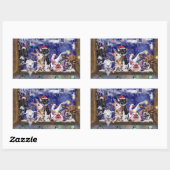 クリスマスソング – 動物のパーティー 長方形シール (シート)