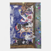 クリスマスソング – 動物パーティー キッチンタオル (縦)