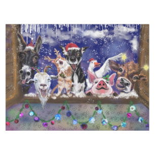 クリスマスソング – 動物パーティー テーブルクロス