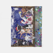 クリスマスソング – 動物パーティー フリースブランケット (正面)