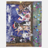 クリスマスソング – 動物パーティー フリースブランケット (正面)