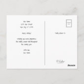 クリスマスソーシャルディスタンスおもしろいかわいい猫モノグラム ポストカード (裏面)