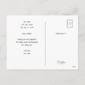 クリスマスソーシャルディスタンスかわいい猫モノグラム シーズンポストカード (裏面)