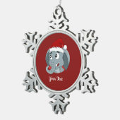 クリスマスゾウの漫画のスノーフレークのペーター・キリスト スノーフレークピューターオーナメント (右)