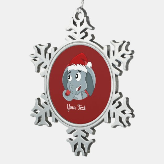 クリスマスゾウの漫画のスノーフレークのペーター・キリスト スノーフレークピューターオーナメント (右)