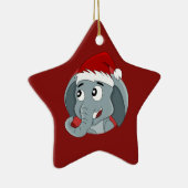 クリスマスゾウの漫画のセラミックオーナメント セラミックオーナメント (右)