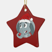 クリスマスゾウの漫画のセラミックオーナメント セラミックオーナメント (左)