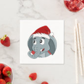 クリスマスゾウの漫画のナプキン スタンダードカクテルナプキン (インサイチュ)