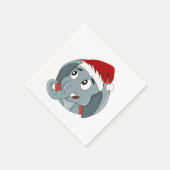 クリスマスゾウの漫画のナプキン スタンダードカクテルナプキン (角)