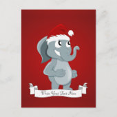 クリスマスゾウの漫画 シーズンポストカード (正面)