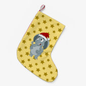 クリスマスゾウの漫画 スモールクリスマスストッキング (正面 (吊り時))
