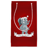 クリスマスゾウアニメ スモールペーパーバッグ (正面)
