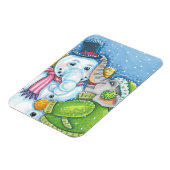 クリスマスゾウ建物かわいいパチデーム雪だるま マグネット (左側)