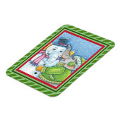 クリスマスゾウ建物かわいいパチデーム雪だるま マグネット (左側)