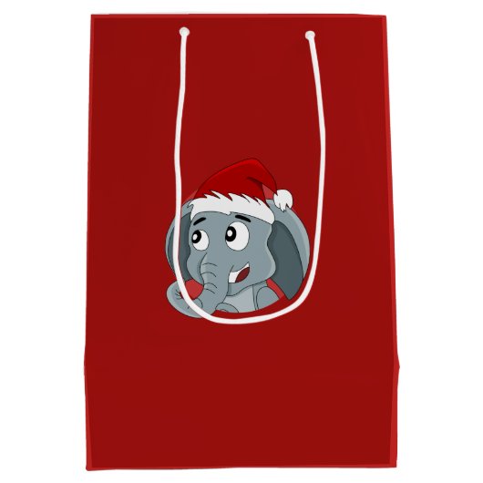 クリスマスゾウ漫画ミディアム抱き枕 ミディアムペーパーバッグ (裏面)