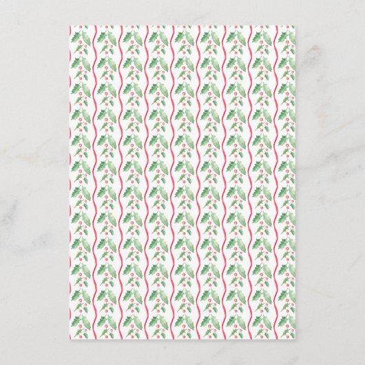 クリスマスゾウ赤ちゃんシャワービンゴカード エンクロージャーカード (裏面)