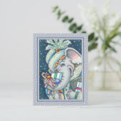 クリスマスゾウ、たくさんの贈り物と良い応援 シーズンポストカード (スタンド正面)