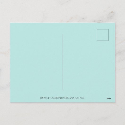 クリスマスゾウ、たくさんの贈り物と良い応援 シーズンポストカード (裏面)