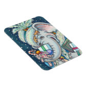 クリスマスゾウ、たくさんの贈り物と良い応援 マグネット (右側)