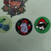 クリスマスゾウ ラウンドシール