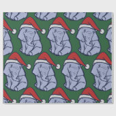 クリスマスゾウ ラッピングペーパー (フラット)