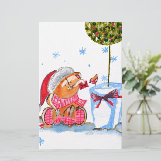 クリスマスゾウ 便箋 (スタンド正面)